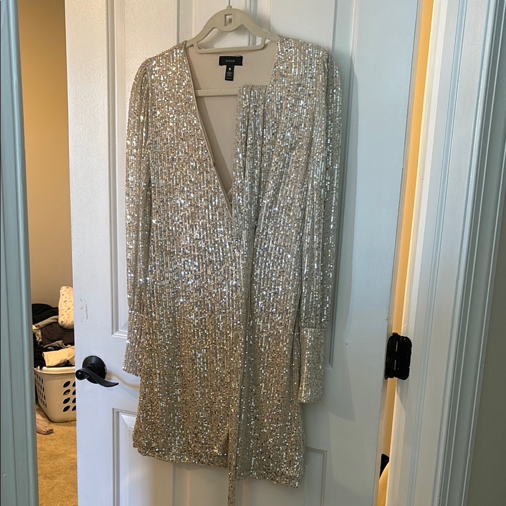 Aqua Silver Sequin Garment